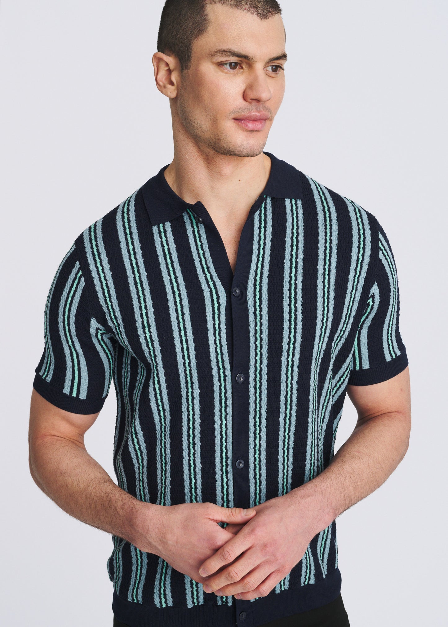Navy Pinstripes