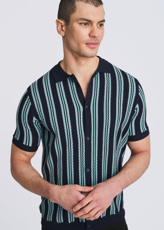 Navy Pinstripes
