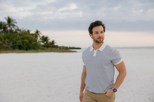 Seawell Striped Polo Cream